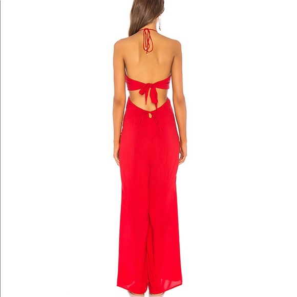 Indah Jagger Flare Jumpsuit in Red XS - Picture 2 of 4